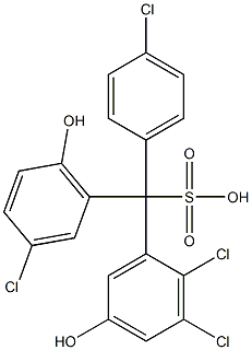 (4-Chlorophenyl)(3-chloro-6-hydroxyphenyl)(2,3-dichloro-5-hydroxyphenyl)methanesulfonic acid Structure