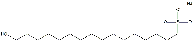 16-Hydroxyheptadecane-1-sulfonic acid sodium salt Structure