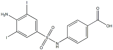 4-[(4-Amino-3,5-diiodophenyl)sulfonylamino]benzoic acid,,结构式