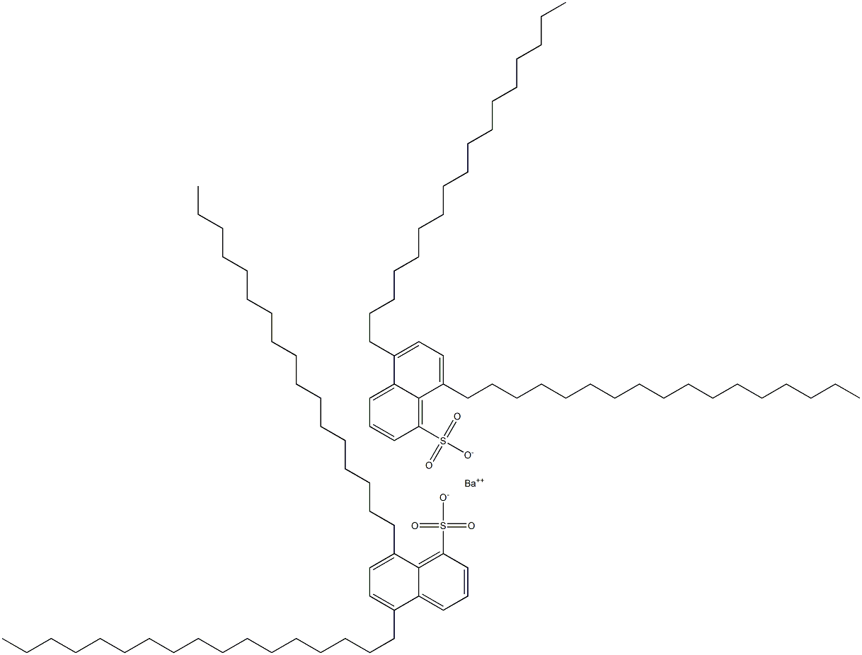 ビス(5,8-ジヘプタデシル-1-ナフタレンスルホン酸)バリウム 化学構造式