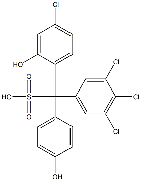 (4-Chloro-2-hydroxyphenyl)(3,4,5-trichlorophenyl)(4-hydroxyphenyl)methanesulfonic acid Structure