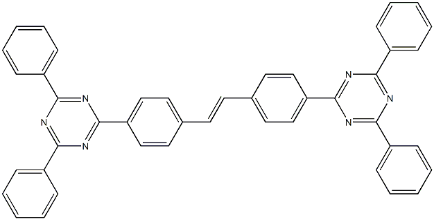 4,4'-Bis(2,4-diphenyl-1,3,5-triazin-6-yl)stilbene 结构式