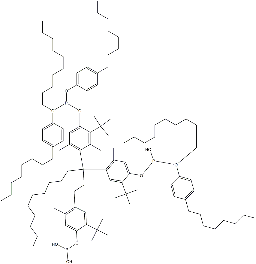 [3-Methyl-1,1,3-propanetriyltris(2-tert-butyl-5-methyl-4,1-phenyleneoxy)]tris(phosphonous acid)O,O',O''-tri(decyl)O,O',O''-tris(4-octylphenyl) ester