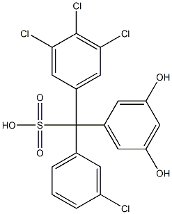 (3-Chlorophenyl)(3,4,5-trichlorophenyl)(3,5-dihydroxyphenyl)methanesulfonic acid Structure