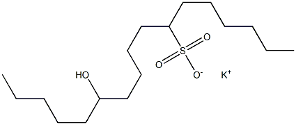 12-Hydroxyheptadecane-7-sulfonic acid potassium salt 结构式