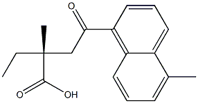 [R,(+)]-2-メチル-2-[2-(5-メチル-1-ナフチル)-2-オキソエチル]酪酸 化学構造式