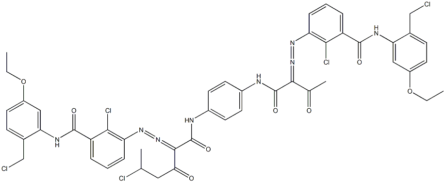 3,3'-[2-(1-クロロエチル)-1,4-フェニレンビス[イミノカルボニル(アセチルメチレン)アゾ]]ビス[N-[2-(クロロメチル)-5-エトキシフェニル]-2-クロロベンズアミド] 化学構造式