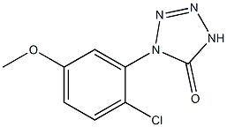 1-(2-クロロ-5-メトキシフェニル)-1H-テトラゾール-5(4H)-オン 化学構造式