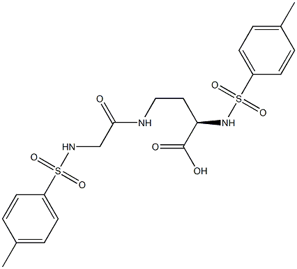 [R,(+)]-2-(p-Tolylsulfonylamino)-4-[2-(p-tolylsulfonylamino)acetylamino]butyric acid Structure