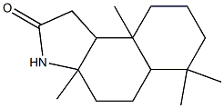 3a,6,6,9a-テトラメチルドデカヒドロ-1H-ベンゾ[e]インドール-2-オン 化学構造式