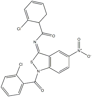 5-Nitro-1-(o-chlorobenzoyl)-3(1H)-(o-chlorobenzoyl)imino-2,1-benzisothiazole Struktur
