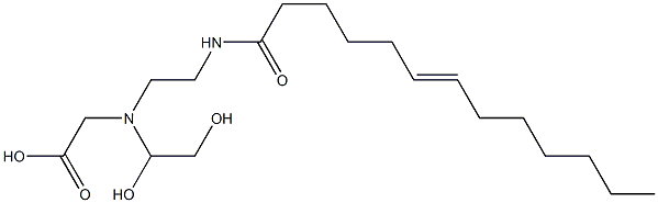 N-(1,2-ジヒドロキシエチル)-N-[2-(6-トリデセノイルアミノ)エチル]アミノ酢酸 化学構造式