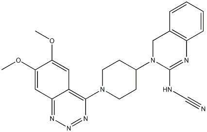  4-[4-[(2-Cyanoamino-3,4-dihydroquinazolin)-3-yl]piperidino]-6,7-dimethoxy-1,2,3-benzotriazine