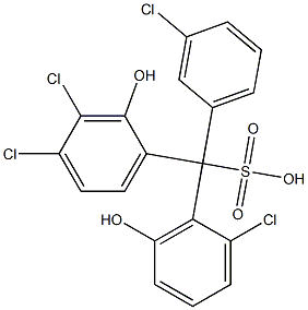 (3-Chlorophenyl)(2-chloro-6-hydroxyphenyl)(3,4-dichloro-2-hydroxyphenyl)methanesulfonic acid Structure