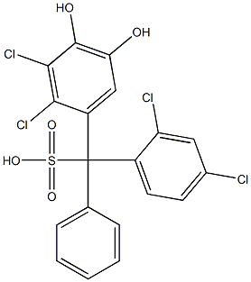 (2,4-Dichlorophenyl)(2,3-dichloro-4,5-dihydroxyphenyl)phenylmethanesulfonic acid Structure
