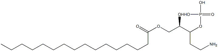 O-(1-O-パルミトイル-L-グリセロ-3-ホスホ)-2-アミノエタノール 化学構造式