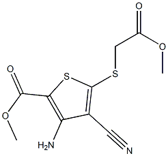 [[4-Amino-3-cyano-5-(methoxycarbonyl)thiophen-2-yl]thio]acetic acid methyl ester,,结构式