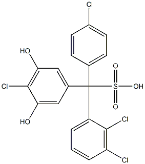 (4-Chlorophenyl)(2,3-dichlorophenyl)(4-chloro-3,5-dihydroxyphenyl)methanesulfonic acid Structure