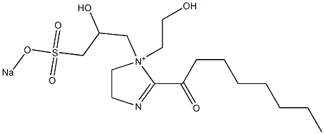 1-(2-Hydroxyethyl)-1-[2-hydroxy-3-(sodiooxysulfonyl)propyl]-2-octanoyl-2-imidazoline-1-ium Structure