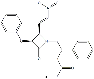 (3S,4R)-1-(2-Chloroacetoxy-2-phenylethyl)-3-phenoxy-4-(2-nitrovinyl)azetidin-2-one Structure