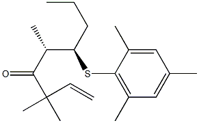 (5S,6R)-3,3,5-トリメチル-6-(2,4,6-トリメチルフェニルチオ)-1-ノネン-4-オン 化学構造式