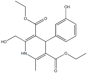 4-(3-Hydroxyphenyl)-2-hydroxymethyl-6-methyl-1,4-dihydropyridine-3,5-dicarboxylic acid diethyl ester 结构式