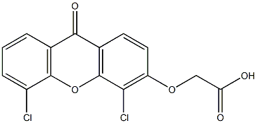 (9-オキソ-4,5-ジクロロ-9H-キサンテン-3-イルオキシ)酢酸 化学構造式