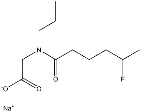 N-(5-Fluorohexanoyl)-N-propylglycine sodium salt Struktur