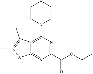 5,6-ジメチル-4-ピペリジノチエノ[2,3-d]ピリミジン-2-カルボン酸エチル 化学構造式