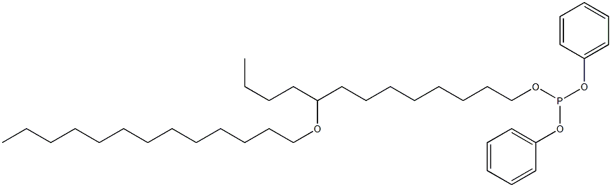Phosphorous acid 9-(tridecyloxy)tridecyldiphenyl ester Struktur