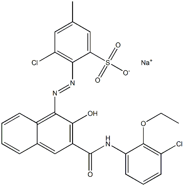 3-Chloro-5-methyl-2-[[3-[[(3-chloro-2-ethoxyphenyl)amino]carbonyl]-2-hydroxy-1-naphtyl]azo]benzenesulfonic acid sodium salt