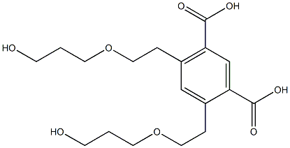 4,6-Bis(6-hydroxy-3-oxahexan-1-yl)isophthalic acid Struktur
