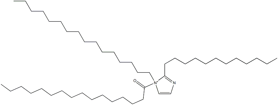 2-ドデシル-1-ヘキサデシル-1-ヘキサデカノイル-1H-イミダゾール-1-イウム 化学構造式