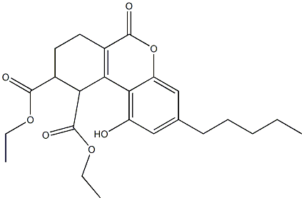 7,8,9,10-Tetrahydro-1-hydroxy-6-oxo-3-pentyl-6H-dibenzo[b,d]pyran-9,10-dicarboxylic acid diethyl ester 结构式