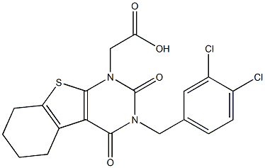 3-(3,4-Dichlorobenzyl)-1,2,3,4,5,6,7,8-octahydro-2,4-dioxo[1]benzothieno[2,3-d]pyrimidine-1-acetic acid Structure