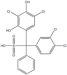 (3,4-Dichlorophenyl)(3,5-dichloro-2,4-dihydroxyphenyl)phenylmethanesulfonic acid|