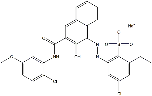 4-Chloro-2-ethyl-6-[[3-[[(2-chloro-5-methoxyphenyl)amino]carbonyl]-2-hydroxy-1-naphtyl]azo]benzenesulfonic acid sodium salt|