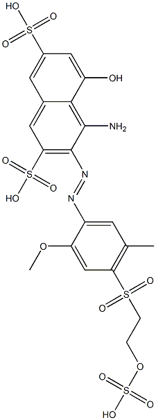 4-Amino-5-hydroxy-3-[4-[2-(sulfooxy)ethylsulfonyl]-2-methoxy-5-methylphenylazo]-2,7-naphthalenedisulfonic acid 结构式