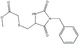 [(3-Benzyl-2,4-dioxoimidazolidin-5-yl)methylthio]acetic acid methyl ester Structure