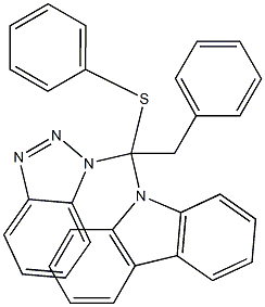 1-(Phenylthio)-1-(9H-carbazol-9-yl)-1-(1H-benzotriazol-1-yl)-2-phenylethane Struktur