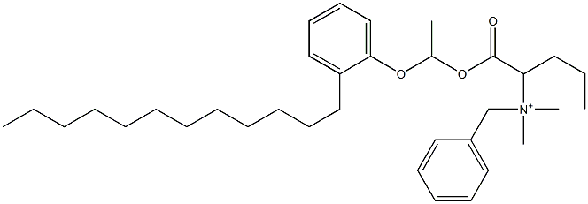 N,N-Dimethyl-N-benzyl-N-[1-[[1-(2-dodecylphenyloxy)ethyl]oxycarbonyl]butyl]aminium Structure