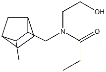 N-(2-Hydroxyethyl)-N-[(3-methyl-2-norbornyl)methyl]propionamide Struktur