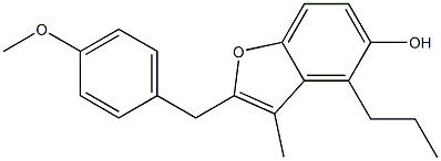 2-[(4-Methoxyphenyl)methyl]-3-methyl-4-propylbenzofuran-5-ol 结构式