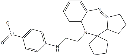 9-[2-(4-Nitroanilino)ethyl]-1,2,3,9,10,10a-hexahydrospiro[benzo[b]cyclopenta[e][1,4]diazepine-10,1'-cyclopentane] Struktur