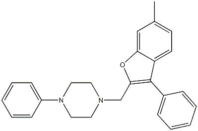 1-[(6-Methyl-3-phenylbenzofuran-2-yl)methyl]-4-phenylpiperazine Structure