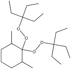 2,6-ジメチル-1,1-ビス(1,1-ジエチルプロピルペルオキシ)シクロヘキサン 化学構造式