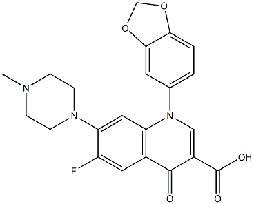 6-Fluoro-1-(1,3-benzodioxol-5-yl)-1,4-dihydro-7-(4-methyl-1-piperazinyl)-4-oxoquinoline-3-carboxylic acid|