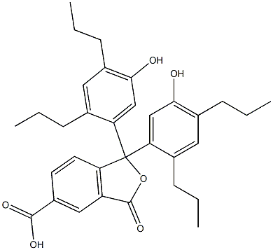 1,3-Dihydro-1,1-bis(5-hydroxy-2,4-dipropylphenyl)-3-oxoisobenzofuran-5-carboxylic acid 结构式