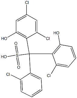 (2-Chlorophenyl)(2-chloro-6-hydroxyphenyl)(2,4-dichloro-6-hydroxyphenyl)methanesulfonic acid Struktur