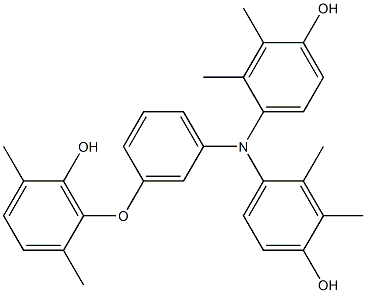 N,N-Bis(4-hydroxy-2,3-dimethylphenyl)-3-(6-hydroxy-2,5-dimethylphenoxy)benzenamine Struktur